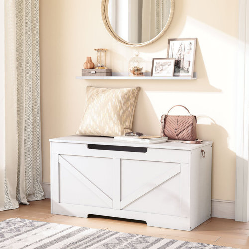 Loon Peak® Cadesha Kids Toy Box Wooden Storage Chest With Safety Hinge & Reviews | Wayfair