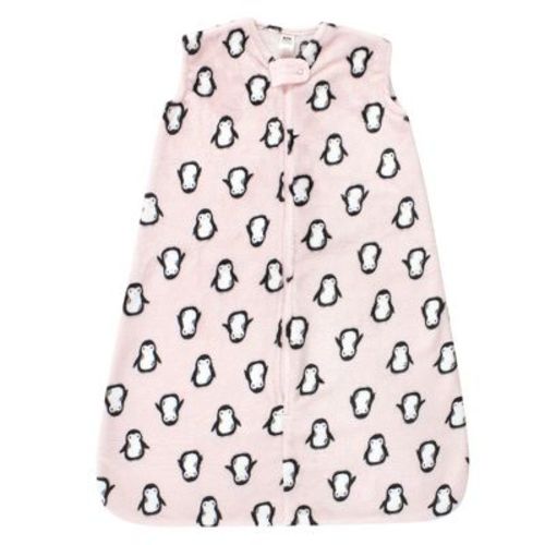 Hudson Baby Infant Girls Plush Sleeveless Sleeping Bag, Sack, Blanket, Pink Penguin, 12-18 Months