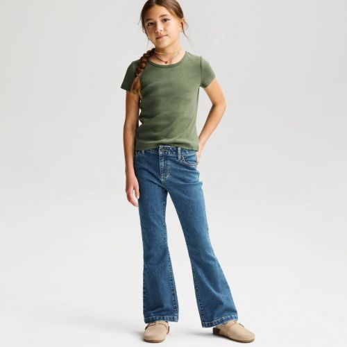 Girls' High-Rise Flare Leg Jeans - Cat & Jack™ Medium Wash 6