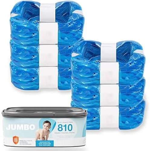 6pcs 26FT Compatible with Diaper Genie Pails Jumbo Diaper Pail Refills Classic/Compact/Select 1620 Count