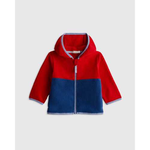 Kids Microfleece Cozy Jacket - Baby in Navy/Red