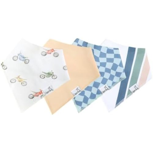 Copper Pearl Baby Bibs 4 Pack, Bandana Drool Bibs for Baby Girl & Boy, Soft Cotton Bibs for Drooling and Teething