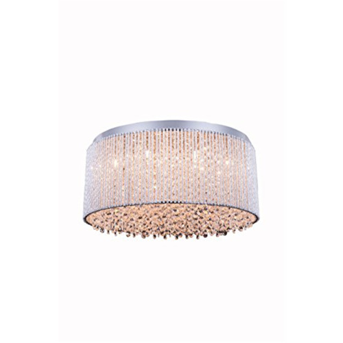 Influx 12 light Chrome Flush Mount Clear Royal Cut Crystal