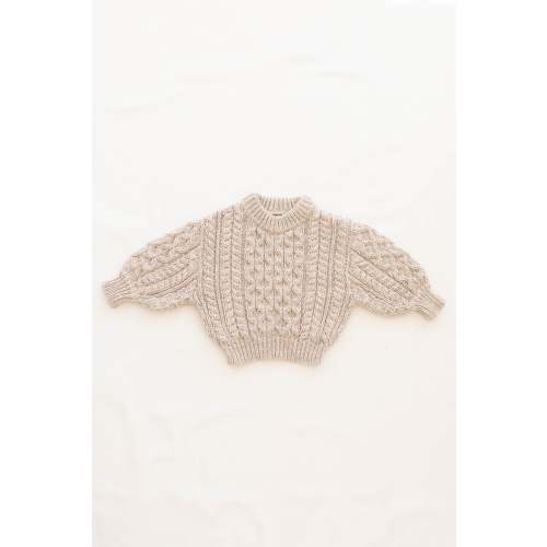 cable knit sweater - heathered toast – New Grain Goods