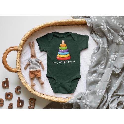 Lord of the Stacking Rings Tolkien Baby Onesie© | Nerdy Baby Shower Gift