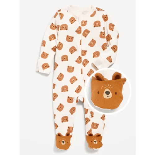 2-Way-Zip Sleep & Play Ruffle-Trim Footed One-Piece for Baby