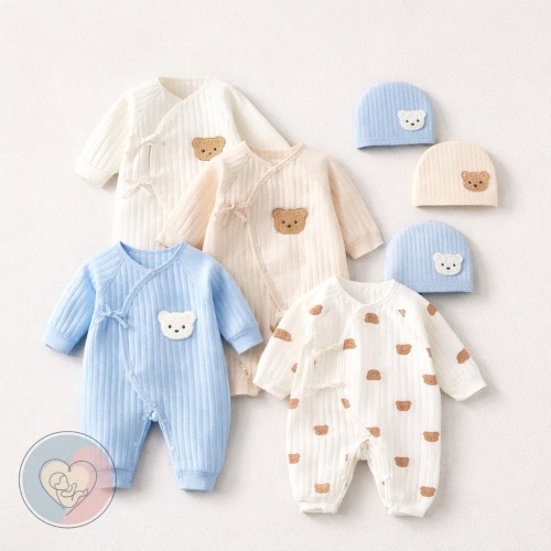 Cotton 100% Baby Bodysuit and Baby Hat, Newborn Clothes, Baby Romper, Soft Unisex Baby Outfit