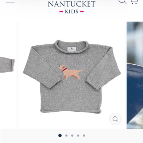 Tuck The Retriever Roll Neck Sweater-Grey