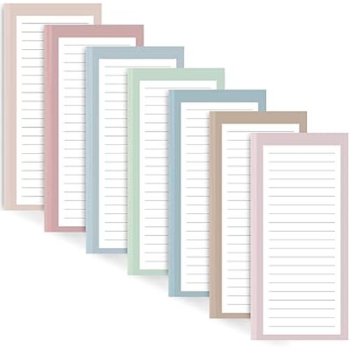 AZUREAL 7 Pack Magnetic Notepads for Refrigerator, 30 Pages/Book Grocery List Magnet Pad for Fridge, Design Magnetic List Pad for Fridge, Grocery List Notepad, To-Do Memos, List