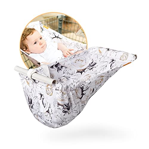 Binxy Baby Shopping Cart Hammock for Infants and Toddlers, Babies, for All Car Seat Models, Grocery for Baby, Capacity of up to 50 lbs, Coming Up Roses