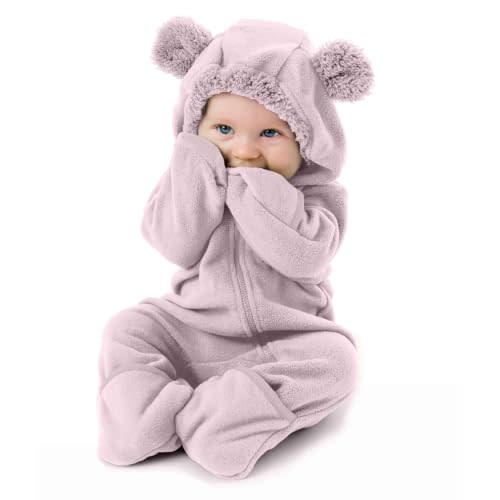 Cuddle Club Fleece Baby Bunting Bodysuit Hoodie, Newborn - 5T | Infant Romper Hooded Sweater Outfit, Car Seat Friendly, Convertible Mittens & Booties, Warm Jacket, Winter Suit Clothes