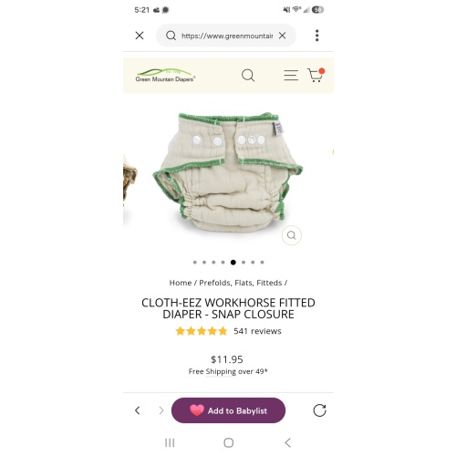 Cloth-eez Workhorse Fitted Diapers