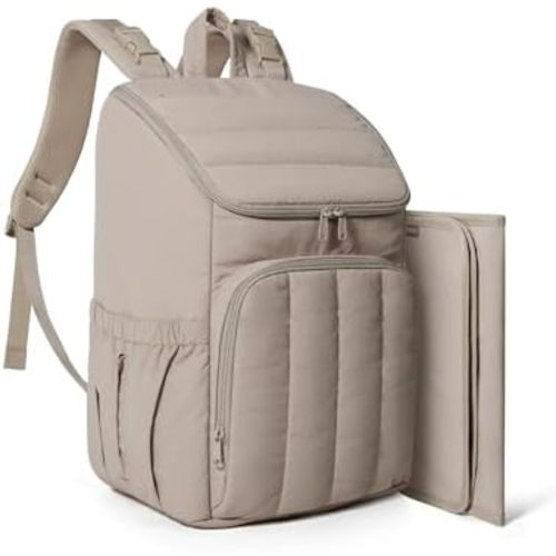 BAGSMART Diaper Bag Backpack, Large Baby Diaper Bag, Quilted Puffy Baby Bag for Mom with Quick-access Insulated Pockets, Lightweight Versatile Travel Backpack