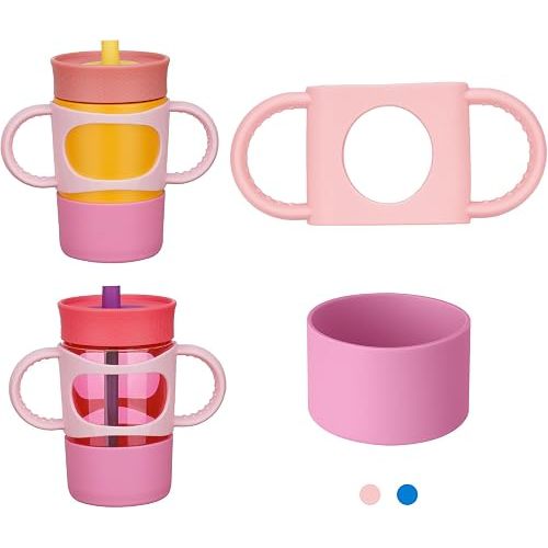 NiHome Silicone Handle & Boot for Owala Kids Tumbler 12oz 15oz, Pink