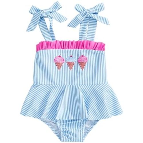 Yoawdats Toddler Baby Swimsuit Girl One-Piece Ruffle Infant Bathing Suit Girl Summer Beach Swimwear Tankini Bikini Beachwear