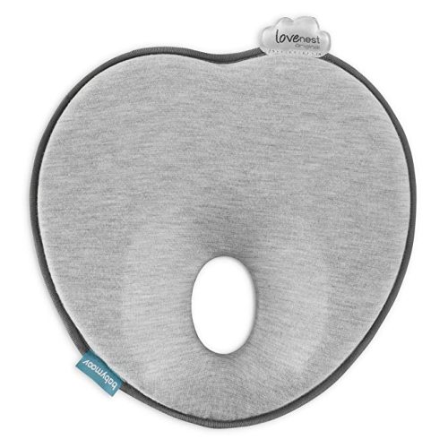 Babymoov Lovenest Baby Head Support | The Worlds First Pediatrician Designed Pillow to Prevent Infant Flat Head (From 0-4 months) - Gray