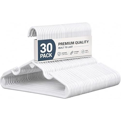 White Nursery Hangers 30 Pack for Baby, Toddler, Kids, Children (30 Pack)