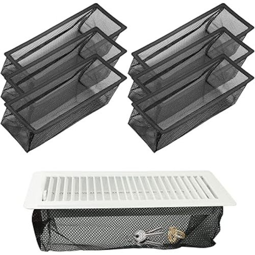 Floor Register Trap, Air Vent Filter Mesh Catcher, Vent Screen Net Keeps Bugs, Coins, Pet Hair, Food Out (4 * 12''/6 Pack)