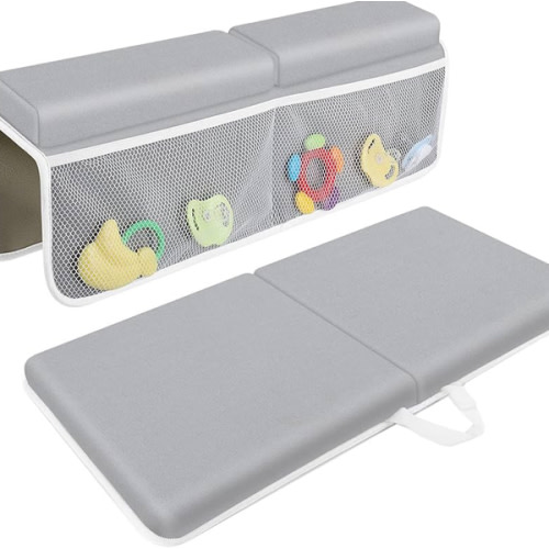JJGoo Bath Kneeler with Elbow Rest Pad Set, 1.5 inch Kneeling Pad Mat for Bathtub - Gray