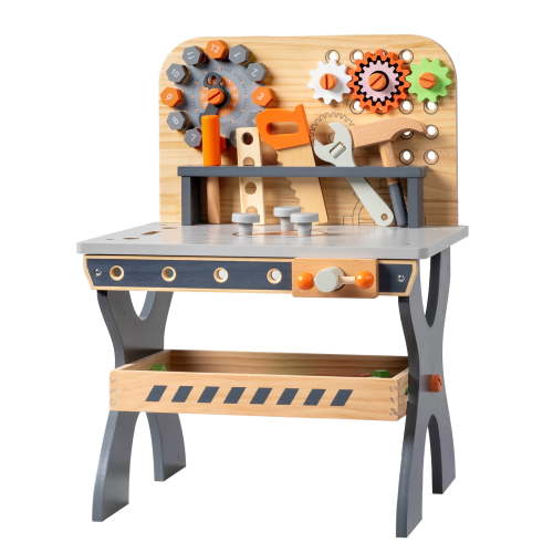Ktaxon Kids Tool Bench, Wooden Tool Workbench for Toddler, Tool Bench with Play Tools Set and Storage Space, Toy Workbench Workshop for Boys and Girls, Gift for Ages 3+