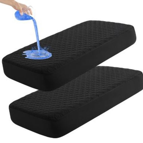 2 Pack Toddler Waterproof Crib Mattress Protectors, Quilted & Breathable Fitted Crib Pad Cover - NTBAY