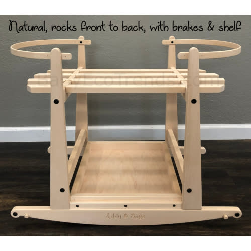 Addy & Sage Natural Thule Sleek & Glide Bassinets Natural Rocking Stand | Baby Eco Trends