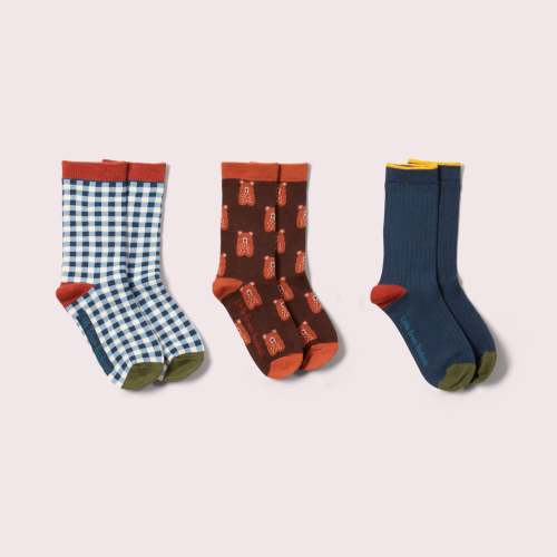 Teddy Bear Ankle Socks 3 Pack – Little Green Radicals