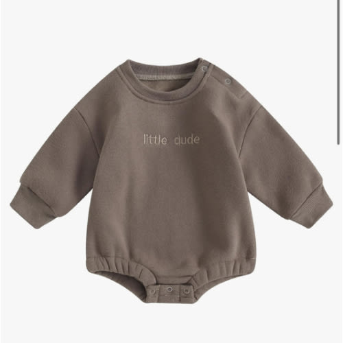 VISGOGO Newborn Infant Baby Boy Girls Oversized Romper Little Dude Sweater Onesie Coming Home Outfit Neutral Clothes