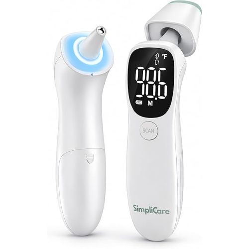 AET-R842 FDA 510(k) Cleared Medical Grade Infrared Thermometer | Dual-Mode Ear Canal (Tympanic) & Forehead Fever Thermometer for Babies, Infants, Toddlers, Kids & Adults