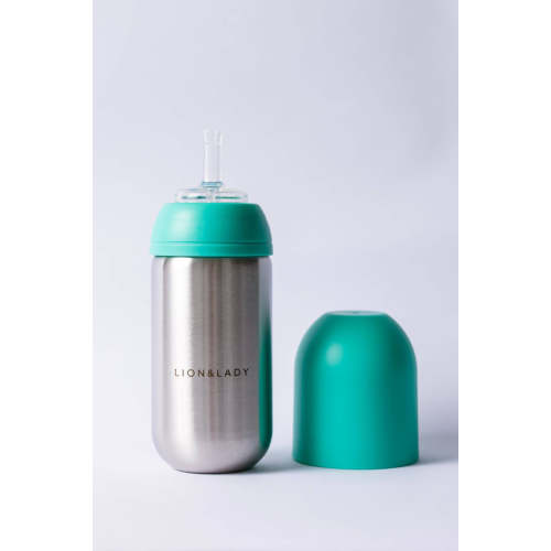 Lion & Lady Toddler Straw Cup - 350ml 18/8 Stainless Steel