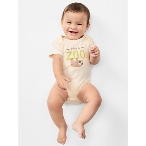 Unisex Short-Sleeve Graphic Bodysuit for Baby