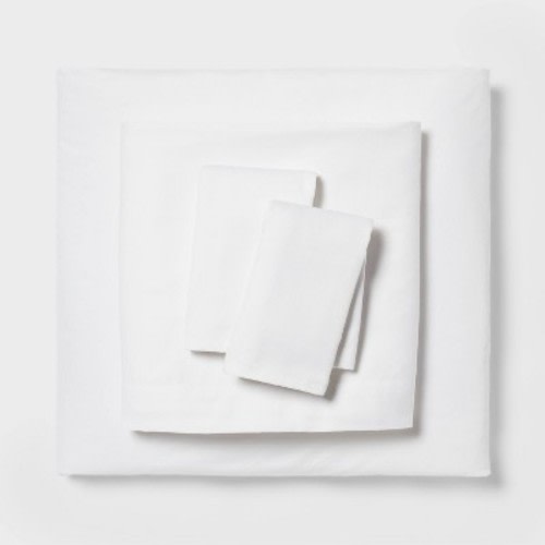 Easy Care Cotton Blend Sateen Sheet Set - Room Essentials™, Color: White, Size: Twin/Twin XL