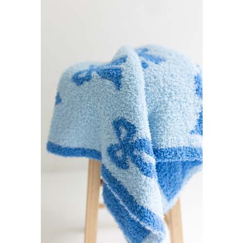 Blue Bow Plush Blanket
