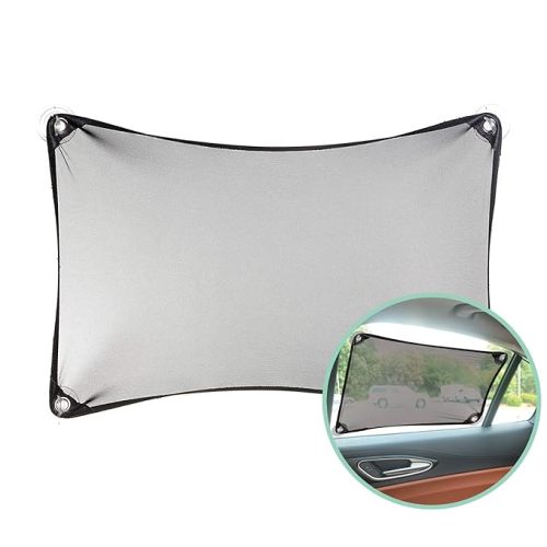 Little Chicks Stretchable Custom Fit Car Window Shade - Sunshade Sun Protector for Cars, Trucks, SUV's- Easy Installation for Baby & Kids