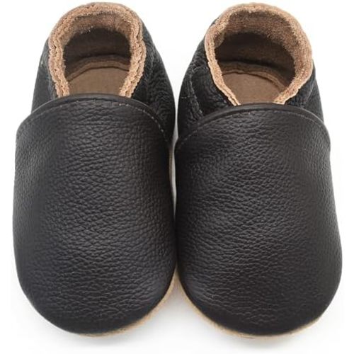 Genuine Leather Baby Booties Soft Sole Toddler Walking Shoes Flexible&Breathable Baby Slippers for First Walkers Boys Girls