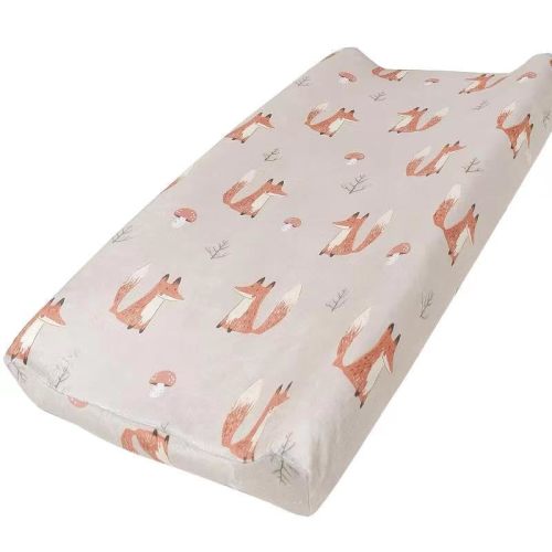 iEvolve Changing Pad Cover Ultra Soft Minky Dots Changing Table Cover Breathable Changing Table Sheet Diaper Changing Pad Cover for Baby Boys Girls (Fox)