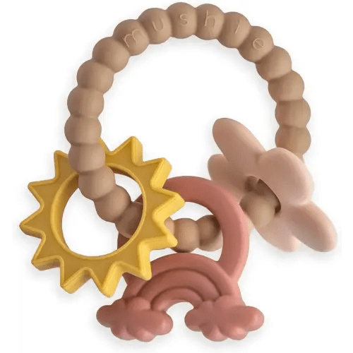 mushie Silicone Nature Teething Ring Toy