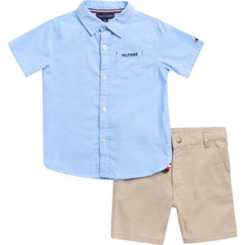 Short Sleeve Button-Up Shirt & Shorts Set