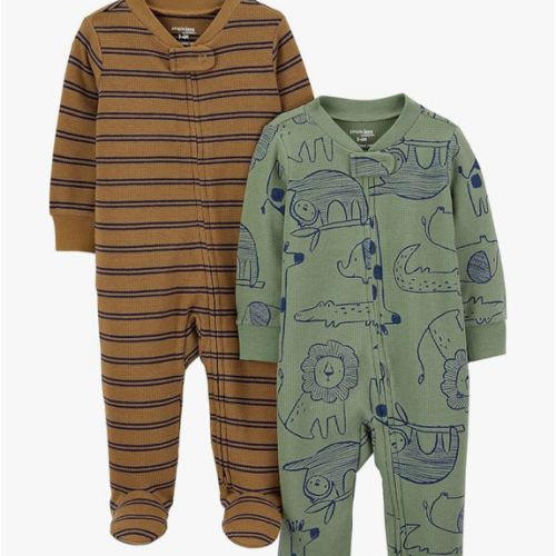 Simple Joys by Carter's baby-boys 2-pack 2-way Zip Cotton Footed Sleep and Play