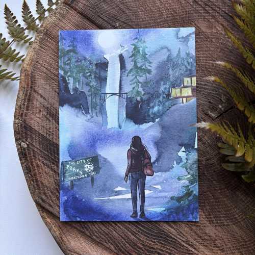 Forks Watercolor Art Print: Twilight Bella Swan, Cullen House, Jacob Wolf