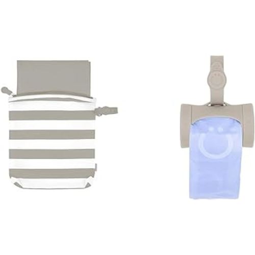 Ubbi Folding Baby Changing Mat with Carrying Bag & Retractable On-The-Go Diaper Bag Dispenser with 24 Lavender-Scented Bags