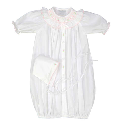 White Smocked Take Home Gown & Hat