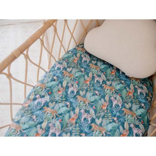 Waterproof Fitted Bassinet Sheet | Jungle Palms