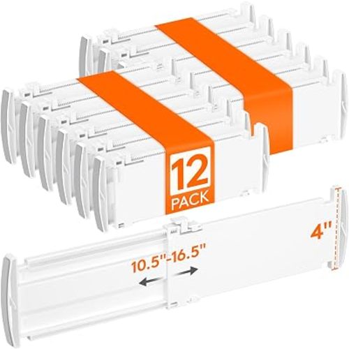 Lifewit 12 Pack 4" High Drawer Dividers, Adjustable Drawer Organizer Clothes