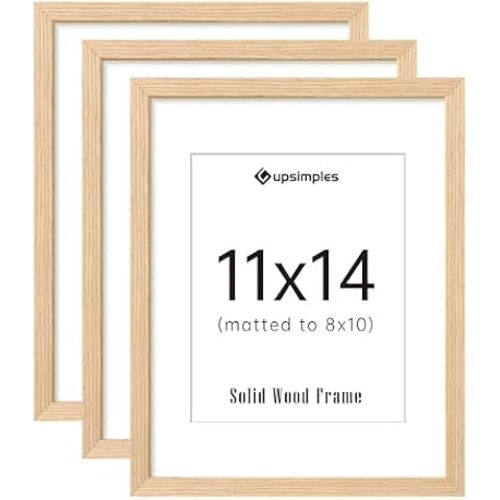 upsimples 11x14 Picture Frame Solid Wooden, Nursery Wall Frames Set of 3