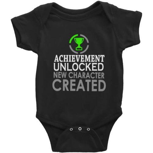 Achievement Unlocked New Character Created Baby Cartoon Long Sleeve Bodysuit Rompers