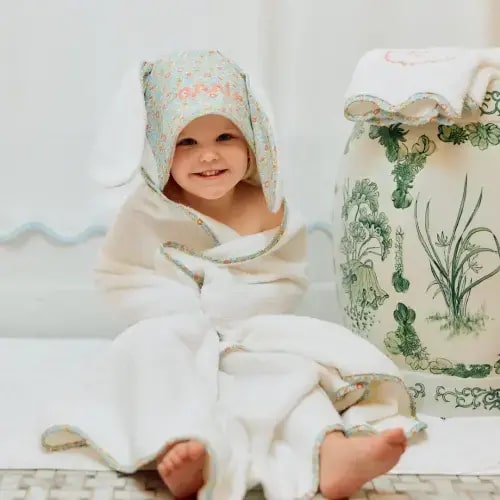 Percale Kids’ Bunny Hooded Towel | Weezie Towels