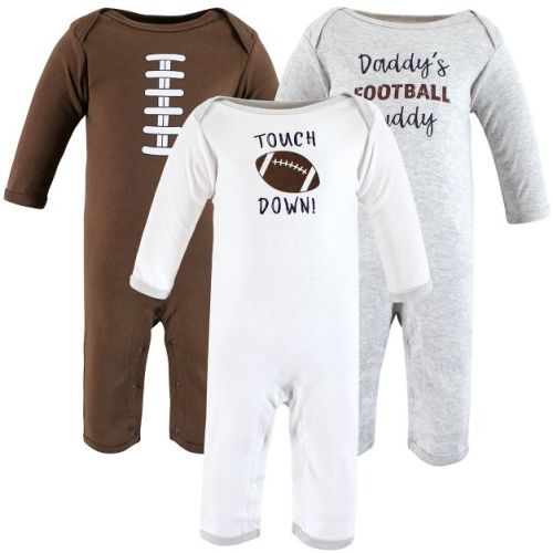 Hudson Baby Infant Boys Cotton Coveralls, Touch Down