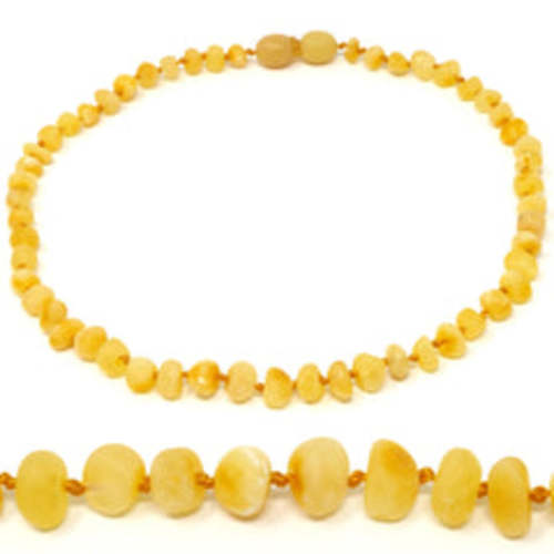 Amber Teething Necklace - 12" - TRULY Raw 100% Baltic Amber