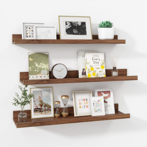 Ebern Designs Parece Wall-Mounted Floating Shelves for Bedroom, Living Room & Reviews | Wayfair